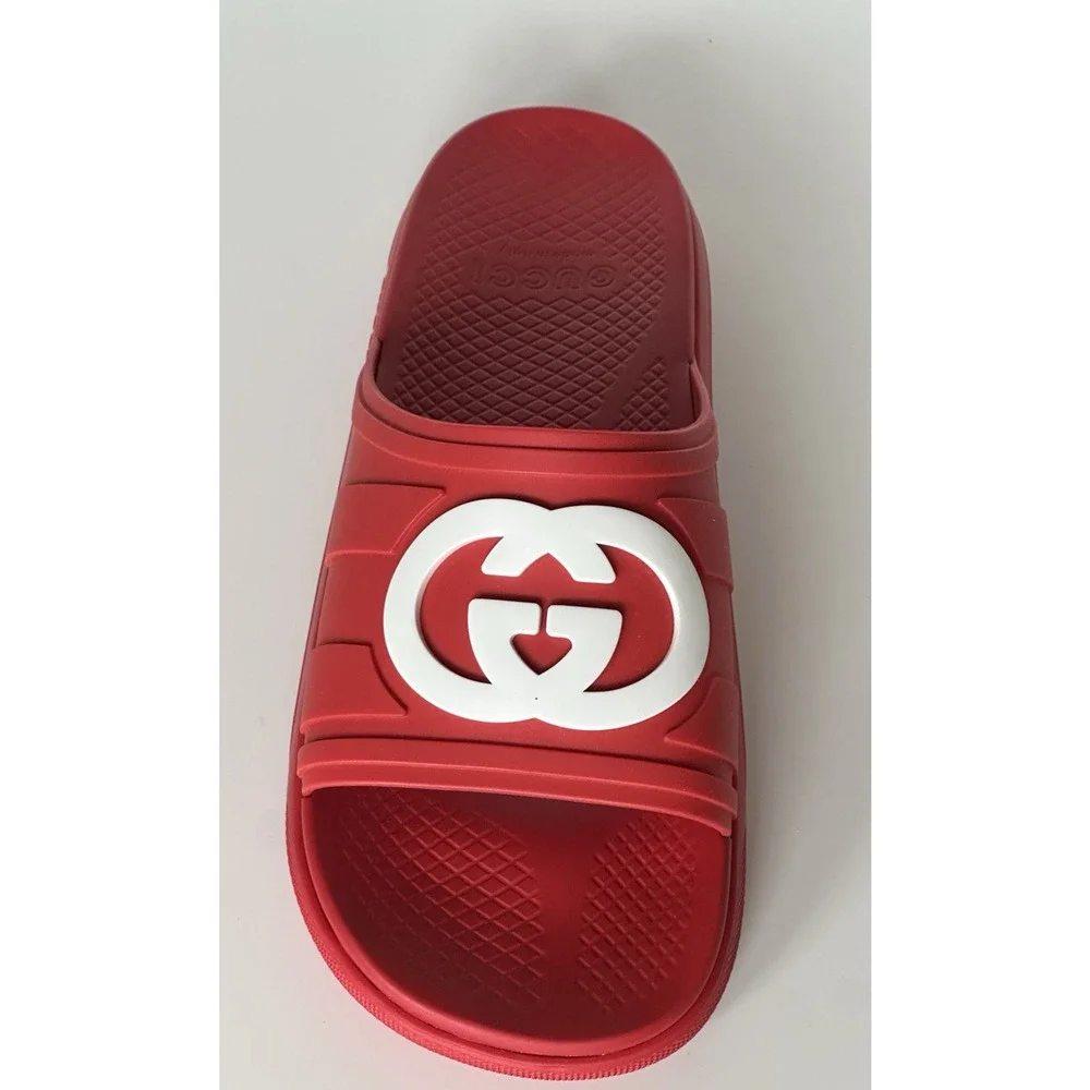 Gucci Men’s Rubber Maple Red/White Sandals 13.5 US (13 Gucci) 780296